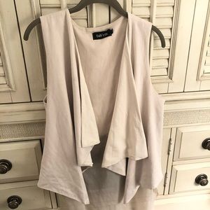 Suede vest with sheer underlay
